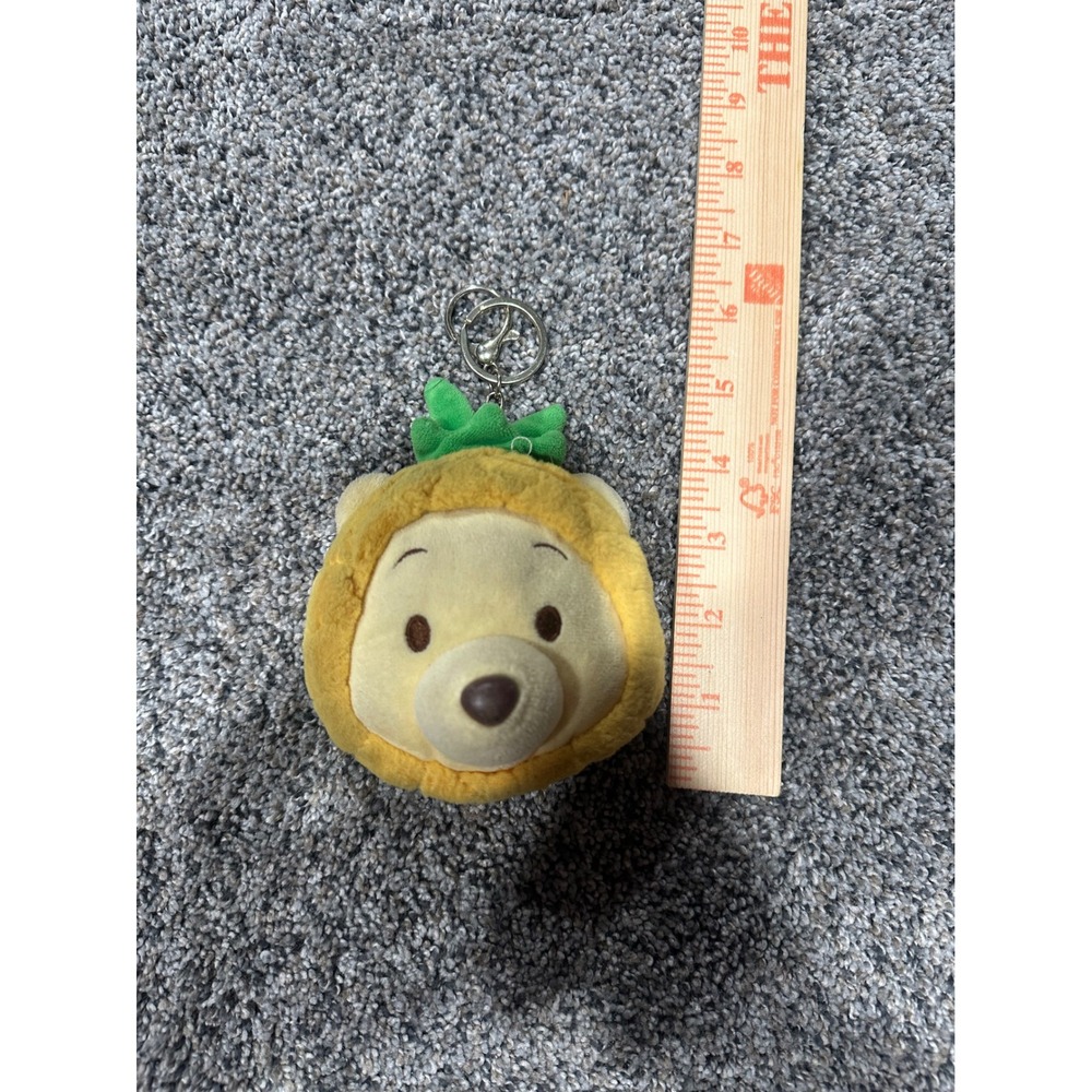 Disney Winnie the Pooh Pineapple Plush Coin Purse Keychain Yellow Accessory